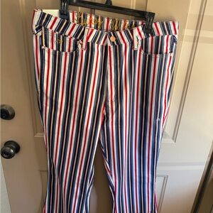 Wrangler Lainey Wilson Striped  Rodeo Flare Jeans. Size 34. Boot Hugger.
